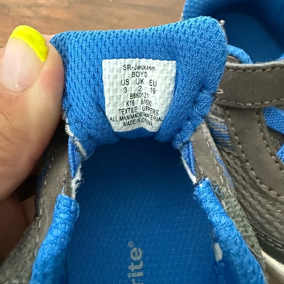 Stride Rite Kids Sr-Jackson Sneakers in Gray and Blue-Size 3 like new - Picture 8 of 12